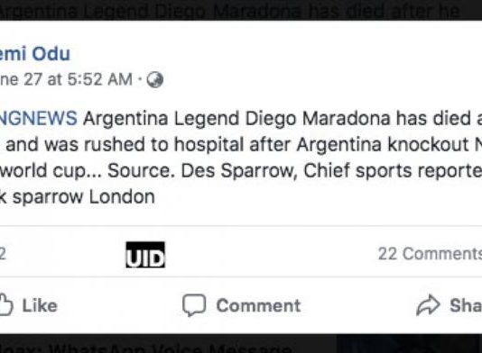 Maradona Masih Hidup Dibilang Sudah Meninggal