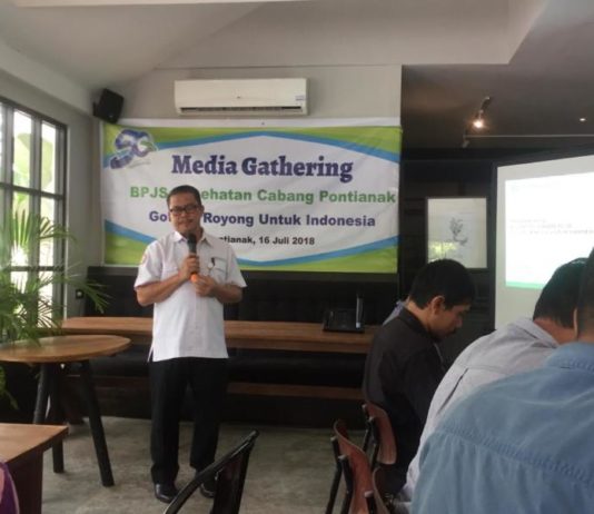 BPJS Kesehatan Kesulitan Jangkau Peserta Pedesaan MEDIA GATHERING. Ansharuddin memaparkan dikegiatan Media Gathering dalam rangka HUT BPJS Kesehatan ke 50 bertajuk 'Gotong Royong untuk Indonesia' yang digelar di Botani, Senin (16/7). Nova Sari-RK