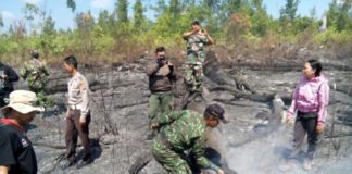 4 Hektare Cagar Alam Mandor Terbakar PADAMKAN API. Tim Terpadu Karhutla memadamkan api di lokasi kebakaran di Cagar Alam Mandor, Selasa (24/7). Tim Terpadu Karhutla Mandor for RK