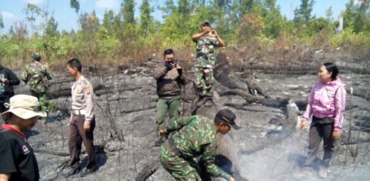 4 Hektare Cagar Alam Mandor Terbakar PADAMKAN API. Tim Terpadu Karhutla memadamkan api di lokasi kebakaran di Cagar Alam Mandor, Selasa (24/7). Tim Terpadu Karhutla Mandor for RK