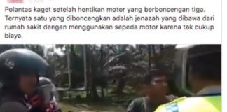 Jenazah Dibawa Motor Bukan karena Tak Kuat Bayar Ambulans