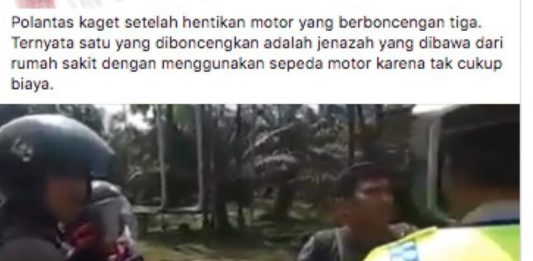 Jenazah Dibawa Motor Bukan karena Tak Kuat Bayar Ambulans