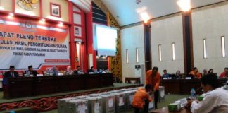 Sutamidji-Ria Norsan Raih Suara Terbanyak REKAPITULASI. Rapat Pleno Terbuka Rekapitulasi Hasil Perhitungan Suara Pemilihan Gubernur dan Wakil Gubernur Kalimantan Barat Tahun 2018, Kamis (5/7) di Ruang Sidang Utama DPRD Sambas. Sairi/Rakyat Kalbar