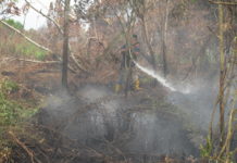 Kebakaran Lahan Hantui Pontianak PEMADAMAN. Anggota Damkar Mariana melakukan pemadam kebakaran lahan di Jalan Padat Karya, Pontianak Tenggara, Senin (6/8). Maulidi Murni -RK