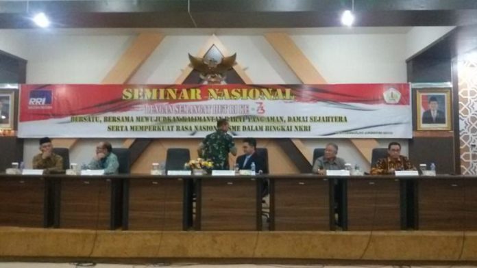 SEMINAR NASIONAL. LPP RRI menggelar seminar nasional menjelang peringatan HUT ke-73 Kemerdekaan RI di lantai tiga gedung Rektorat Untan Pontianak, Kamis (9/8)--M Bayu for RK