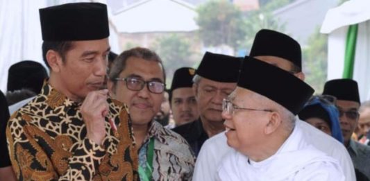 Kerahkan Kepala Daerah dan Ketua DPRD BARENGAN. Presiden Joko Widodo dan Ketua MUI Ma’ruf Amin ketika menghadiri sebuah acara di Jakarta Timur, Kamis (26/7). Setpres for Jawa Pos