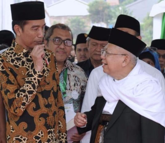 Kerahkan Kepala Daerah dan Ketua DPRD BARENGAN. Presiden Joko Widodo dan Ketua MUI Ma’ruf Amin ketika menghadiri sebuah acara di Jakarta Timur, Kamis (26/7). Setpres for Jawa Pos