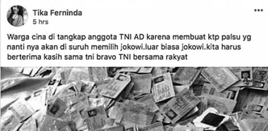 Isu KTP Palsu dan Anti-Tionghoa Marak Lagi