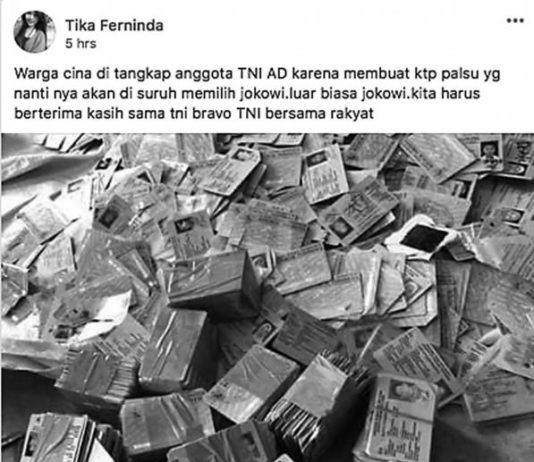 Isu KTP Palsu dan Anti-Tionghoa Marak Lagi