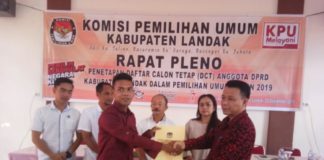 KPU Landak Tetapkan DCT Pileg 2019