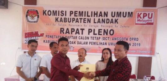 KPU Landak Tetapkan DCT Pileg 2019
