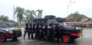 Simulasi Pengamanan Pemilu TNI-Polri