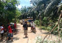 Puluhan Petani Pagar Jalan Perusahaan