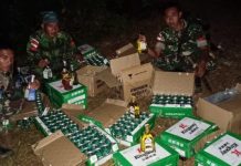 Lagi, Satgas Pamtas Gagalkan Penyelundupan Miras Malaysia