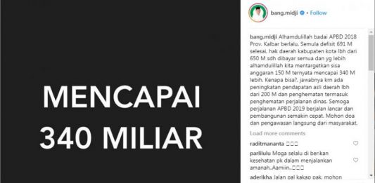 Alhamdulillah, Badai APBD 2018 Kalbar Sudah Berlalu