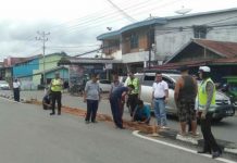 Dishub dan Sat Lantas Tutup Potongan Jalan Berbalik Arah