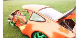 Unik! Modifikasi Ekstrem Motor Roda Tiga Berbadan Porsche 911