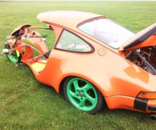 Unik! Modifikasi Ekstrem Motor Roda Tiga Berbadan Porsche 911