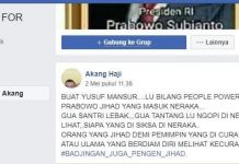 Cek Fakta: UYM Sebut Membela Prabowo adalah Jihad yang Masuk Neraka