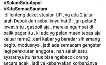 Cek Fakta: Pesan Berantai soal Pembacokan untuk Rekrut Gangster Motor