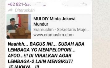 Cek Fakta: Pernyataan “Minta Jokowi Mundur” Bukan dari MUI DIY