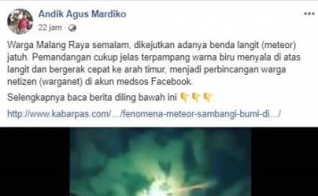 Cek Fakta: Meteor Raksasa Melewati Langit Malang di Awal Malam Ramadan