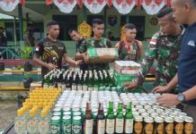 Lagi, Prajurit TNI Sita 384 Botol Miras Malaysia