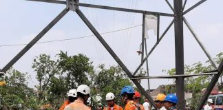 Tim Elite PLN ‘Turun Tangan’ Bersihkan Transmisi Pasca Puting Beliung