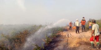 Pemukiman Transmigrasi Desa Simpang Tiga Dikepung Api
