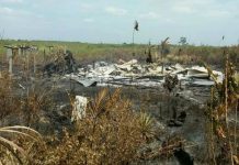 Lahan Terbakar, Dua Rumah Transmigrasi Desa Simpang Tiga Jadi Arang