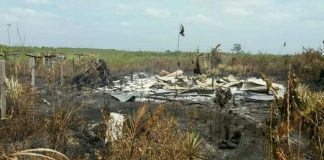 Lahan Terbakar, Dua Rumah Transmigrasi Desa Simpang Tiga Jadi Arang