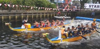 Kodam Gelar Lomba Dayung Dragon Boat, Parit Sungai Jawi Dijejali Warga