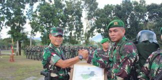 9 Bulan Jaga Perbatasan Kalbar, Yonmek 643/Wns Kembali ke Markas