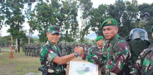 9 Bulan Jaga Perbatasan Kalbar, Yonmek 643/Wns Kembali ke Markas