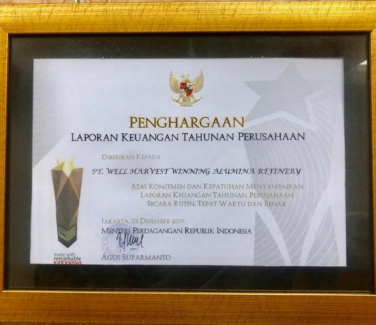 PT WHW Terima Penghargaan LKTP 2019 dari Menteri Perdagangan