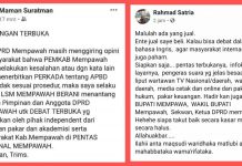 Polemik Perkada Mempawah, Maman Suratman Tantang Dewan Debat Terbuka, Rahmad Satria: Ente Jual Saye Beli