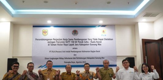 Dukung Pelestarian Taman Hutan Lapak Jaru, PLN Jalin Kerja Sama dengan DLHKP Gunung Mas