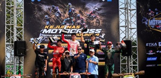 Raih Podium Perdana, Valrossi dan CRF250R Melesat di Kejurnas Motocross Bekasi